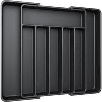 Organizador de talheres AUJEN Gaveta de cozinha expansível preta Organizador de talheres AUJEN Gaveta de cozinha expansível preta
