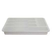 Organizador de Talheres com Tampa Logic Plastico Branco Ou