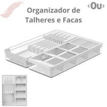 Organizador de Talheres e Facas para Gaveta Linha Clear Gavetas OU Martiplast