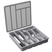 Organizador de talheres Lifewit coberto com 6 compartimentos cinza