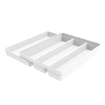Organizador de Talheres Para Gaveta 3 Divisórias com Extensor Plástico Cozinha Branco - 401044 Crippa