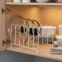 Organizador de tampas de apoiar para cozinha preto, 27cm plug lar