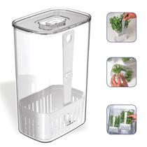 Organizador de Tempero Clear Fresh OU 2,3L Branco Com Escorredor Cozinha Geladeira Verduras Organizador de Tempero Clear Fresh OU 2,3L Branco Com Escorredor Cozinha Geladeira Verduras