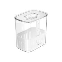 Organizador De Temperos 1,5 Clear Fresh OU Frescos Geladeira Litros Com Cesto De Drenagem Acrílico Organizador De Temperos 1,5 Clear Fresh OU Frescos Geladeira Litros Com Cesto De Drenagem Acrílico