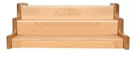 Organizador De Temperos 3 Níveis Bambu Escada Extensível Organizador De Temperos 3 Níveis Bambu Escada Extensível