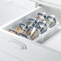 Organizador De Temperos 9 peças Branco Clear - Cob 1400