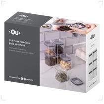 Organizador De Temperos Cozinha Clear 6 Peças Herméticos 150ml