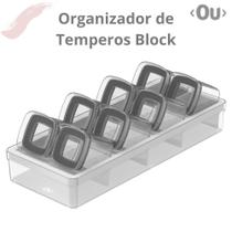 Organizador De Temperos Cozinha Clear 9 Peças Herméticos Ou Organizador De Temperos Cozinha Clear 9 Peças Herméticos Ou