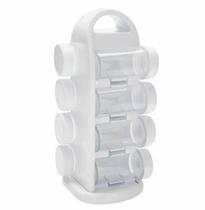 Organizador de temperos giratório branco com 08 Organizador de temperos giratório branco com 08