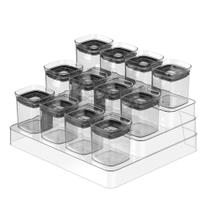 Organizador de Temperos Multinível Block 13 peças 150 ml Transparente Ou Organizador de Temperos Multinível Block 13 peças 150 ml Transparente Ou