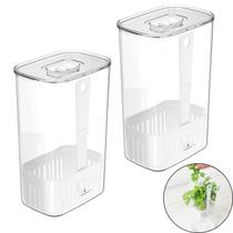 Organizador de Temperos OU Cesto Escorredor Clear Fresh 2,3L Cozinha Geladeira Kit c/2