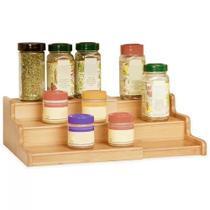 Organizador De Temperos Retrátil Com 3 Níveis Em Bambu Ecokitchen - Mimo Style