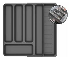 Organizador De Utensílios Com Extensor Cozinha Gaveta Chumbo