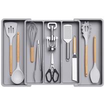 Organizador de utensílios Lifewit expansível para gaveta de cozinha cinza Organizador de utensílios Lifewit expansível para gaveta de cozinha cinza