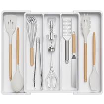 Organizador de utensílios Lifewit para gavetas de cozinha, branco Organizador de utensílios Lifewit para gavetas de cozinha, branco