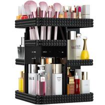 Organizador de vaidade BOCONY 360 Rotating Acrílico para Cuidados com a Pele Preto Organizador de vaidade BOCONY 360 Rotating Acrílico para Cuidados com a Pele Preto