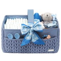 Organizador de viagens para fraldas para bebês Lukjojo, azul acinzentado Organizador de viagens para fraldas para bebês Lukjojo, azul acinzentado