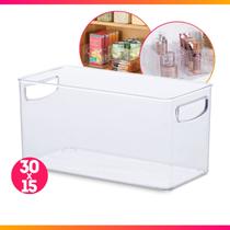 Organizador Diamond 30 x 15 x 15 cm Cesto Caixa Armários Banheiro Acrílico Paramount Gavetas Organizador Diamond 30 x 15 x 15 cm Cesto Caixa Armários Banheiro Acrílico Paramount Gavetas