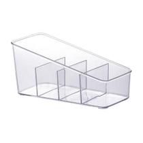 Organizador diamond c/ divisorias 27x13x13cm cristal - Paramount Plásticos