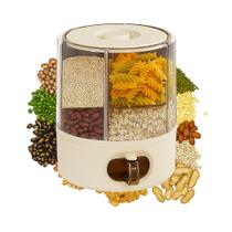 Organizador Dispenser Giratório Para Cereais Grãos Alimentos Com 6 Divisórias