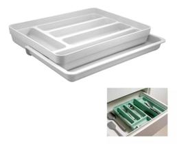 Organizador Divisor Porta Talheres Extensível Cozinha Branco