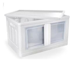 Organizador dobravel branco porta dupla 75l