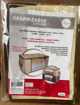 Organizador Dobrável Com Visor 44X29X28Cm Roupas Edredons Brinquedos Multiuso Marfim Resistente