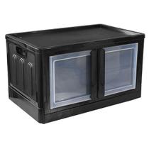 Organizador Dobrável Desmontavél com Porta Dupla 75 Litros Preto Arqplast