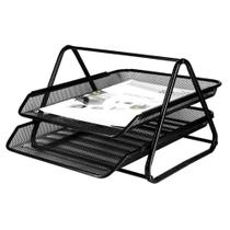 Organizador duplo bandeja 2 gavetas escritorio documentos papel mutiuso aramado Organizador duplo bandeja 2 gavetas escritorio documentos papel mutiuso aramado