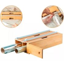 Organizador E Cortador De Rolos Papel Filme Alúmínio Gavetas