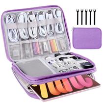 Organizador eletrônico CNPOP Travel Cable Bag roxo com 5 laços