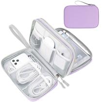 Organizador eletrônico FYY Large Travel Cable Bag Light Purple Organizador eletrônico FYY Large Travel Cable Bag Light Purple
