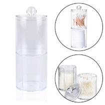 Organizador em acrílico encaixável para algodão e cotonete Organizador em acrílico encaixável para algodão e cotonete