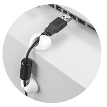 Organizador Emborrachado Branco P/ Cabos - Pote C/ 25 Peças Organizador Emborrachado Branco P/ Cabos - Pote C/ 25 Peças
