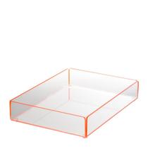 Organizador Empilhável Laranja Neon 27x20Cm
