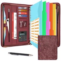 Organizador Eshow Leather Portfolio com zíper 33x26x2 cm