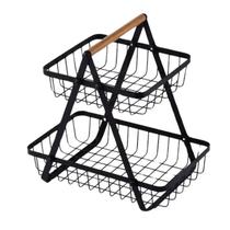 Organizador Frutas Metal Preto Aramado