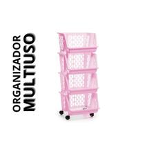 Organizador Fruteira Desmontavel Com Rodinhas 3 e 4 Andares