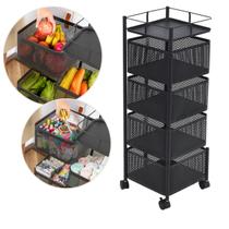 Organizador Fruteira Giratorio Carrinho Multiuso 5 Andares Com Rodinha Organizador Fruteira Giratorio Carrinho Multiuso 5 Andares Com Rodinha