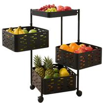 Organizador Fruteira Multiuso C/ 3 Gavetas Giratórias de Ferro - Castela Organizador Fruteira Multiuso C/ 3 Gavetas Giratórias de Ferro - Castela