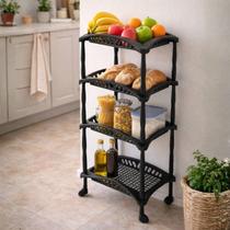 Organizador Fruteira Multiuso Vertical 4 andares com Rodinhas