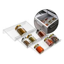 Organizador Gaveta Cozinha Suporte Acrílico Bandeja Temperos Separador Divisória Porta Especiarias