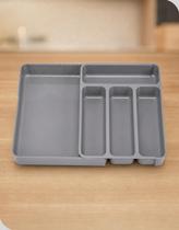 Organizador Gaveta Extensivel Talheres Arthi Cinza Separador Porta Garfo Faca Colher Ajustavel Organizador Gaveta Extensivel Talheres Arthi Cinza Separador Porta Garfo Faca Colher Ajustavel