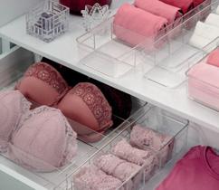 Organizador Gaveta Guarda Roupa Com 6 Divisórias Acrílico Organizador Gaveta Guarda Roupa Com 6 Divisórias Acrílico