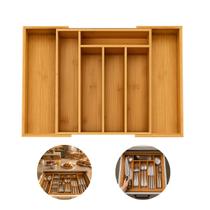 Organizador Gaveta Porta Talher Cozinha Bambu Ajustável Extensível 7 Divisória Multiuso Organizador Gaveta Porta Talher Cozinha Bambu Ajustável Extensível 7 Divisória Multiuso