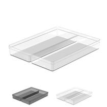 Organizador Gaveta Utensílios Talheres 37,5Cm - Transparente