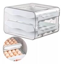 Organizador Gaveteiro Duplo Para 32 Ovos Geladeira