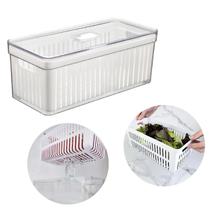 Organizador Geladeira 6,8 Litros Cesto Escorredor Tampa Acrílico Alimentos Verdura Organizador Geladeira 6,8 Litros Cesto Escorredor Tampa Acrílico Alimentos Verdura