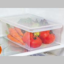 Organizador Geladeira Caixa Para Legumes Frutas Verduras Tampa Plástico Ordene Cristal