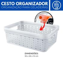 Organizador Geladeira Cesto Transparente Cozinha Armário 11L